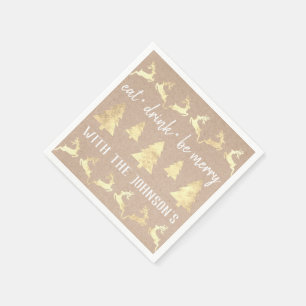 Essen Drink sei Merry Gold Rentier Kraft Hütte Lux Serviette