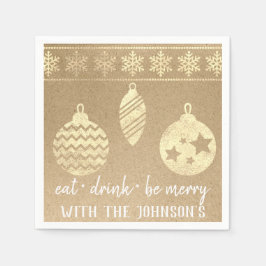 Essen Drink sei Merry Kraft Lux White Gold Schneef Serviette