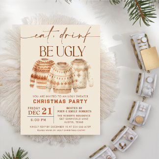 Essen Drink sei übel Sweater Weihnachtsfeier Einladung