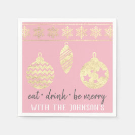 Essen Drink seien Sie froh rosa, weiße Goldschneef Serviette