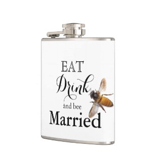 Essen Drink und Biene Verheiratet Flachmann