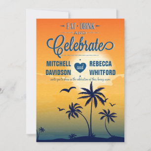 Essen Drink und feiern Sommersonntags Hochzeit Einladung