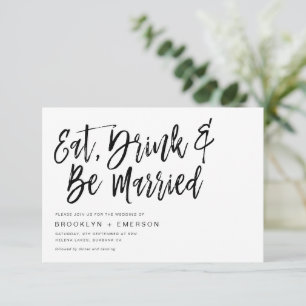 Essen Drink und Verheiratete Hochzeit Einladung