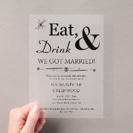Essen Drink Wir Got Verheiratete Elopement Hochzei Acryleinladungen