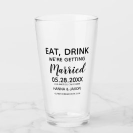 Essen Drink wir werden Save the Date heiraten Glas