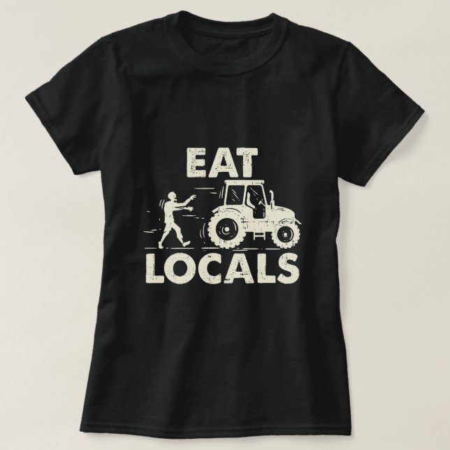 Essen Einheimische Funny Zombie Bauer Tractor Gesc T-Shirt (Design vorne)