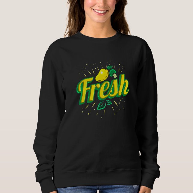 Essen Frische Mango Lemon und Brokkoli Vegetarian  Sweatshirt (Vorderseite)