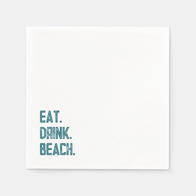 ESSEN. GETRÄNK. BEACH. Cocktail Napkin Serviette (Vorderseite)
