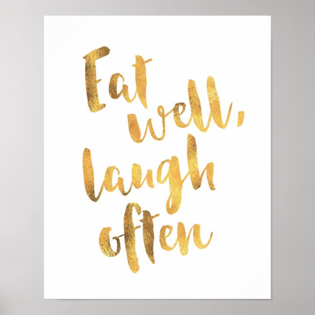 Essen gut lachen oft Golddruckposter Poster (Vorne)