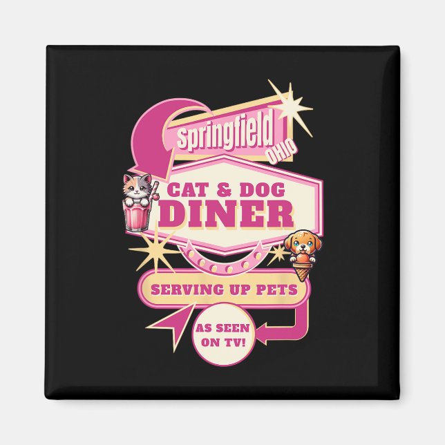 Essen Haustiere Springfield Ohio Funny Cats Hunde  Magnet (Vorne)