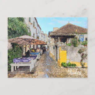Essen in Obidos - Portugal Postkarte