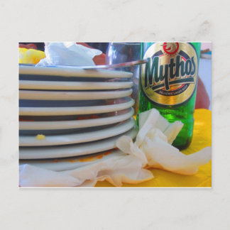 Essen in Pirgos auf der Insel Tinos, Griechenland Postkarte