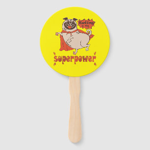 Essen ist mein überragender Rotkleid Mops Comic St Fächer