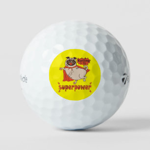 Essen ist mein überragender Rotkleid Mops Comic St Golfball