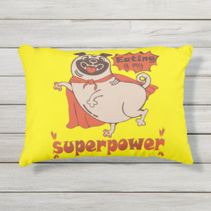 Essen ist mein überragender Rotkleid Mops Comic St Kissen Für Draußen