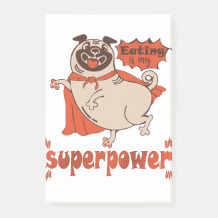 Essen ist mein überragender Rotkleid Mops Comic St Post-it Klebezettel