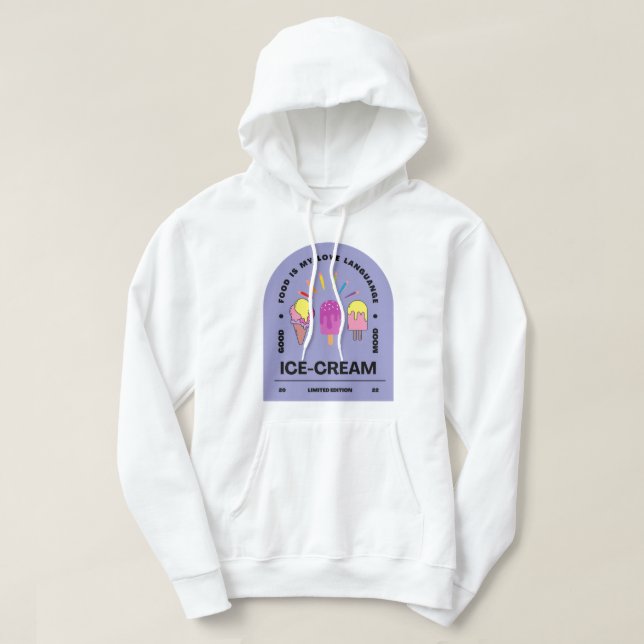 Essen ist meine Liebe Language Ice Hoodie (Design vorne)