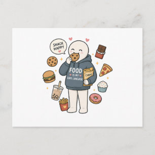 Essen ist meine Liebessprache Lustiges Foodie-Meme Postkarte