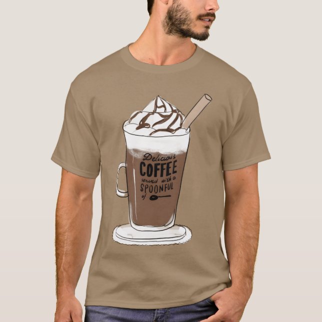 Essen Kaffee Design Geschenk T-Shirt (Vorderseite)