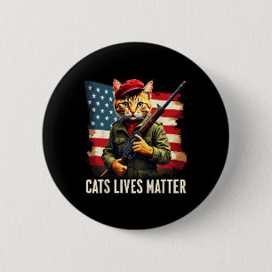 Essen Katzen Leben Problem Funny Donald Trump 2024 Button