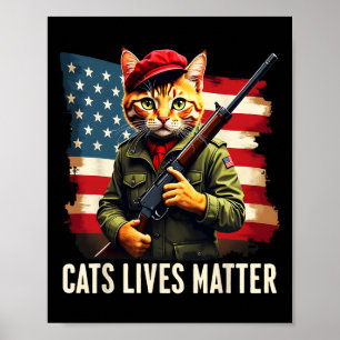 Essen Katzen Leben Problem Funny Donald Trump 2024 Poster