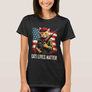 Essen Katzen Leben Problem Funny Donald Trump 2024 T-Shirt
