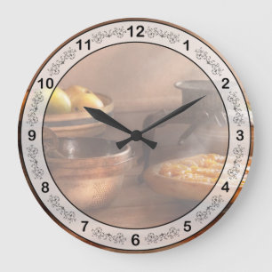 Essen - Kuchen - Mamas Pfirsichkuchen Große Wanduhr