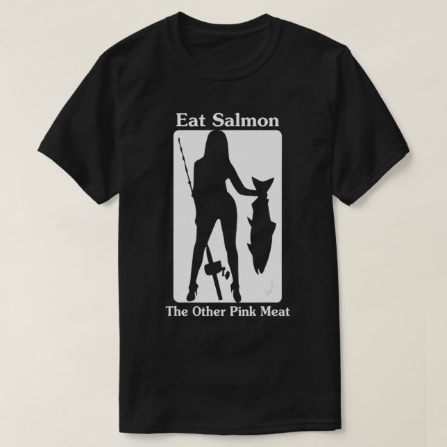 Essen Lachs Das andere rosafarbene Fleisch ist ein T-Shirt (Design vorne)