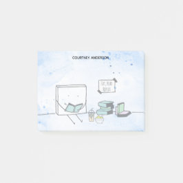 Essen, lesen, Buch wiederholen Nachhinweise Post-it Klebezettel