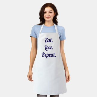 Essen. Liebe. Repeat - White Kitchen Schürze