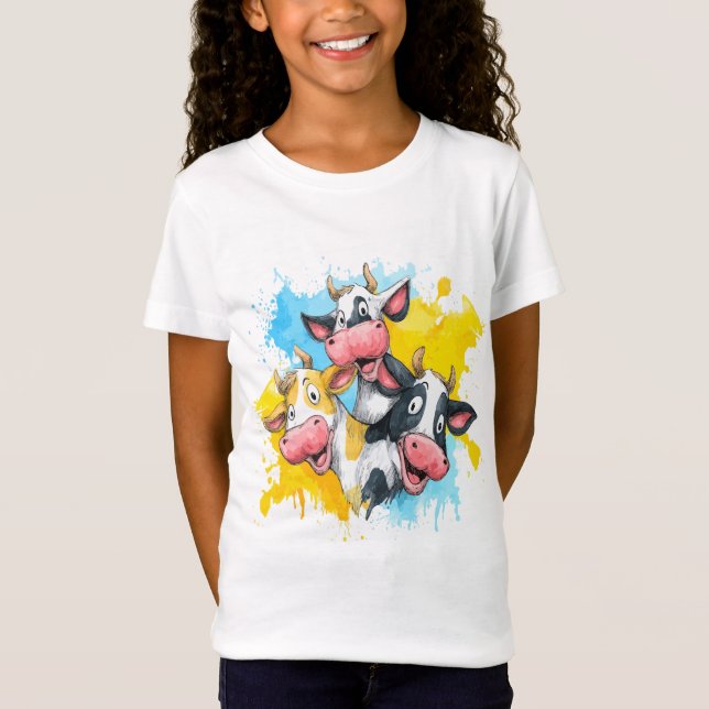 Essen, Moo, Liebe: Funny Cow Design T-Shirt (Vorderseite)
