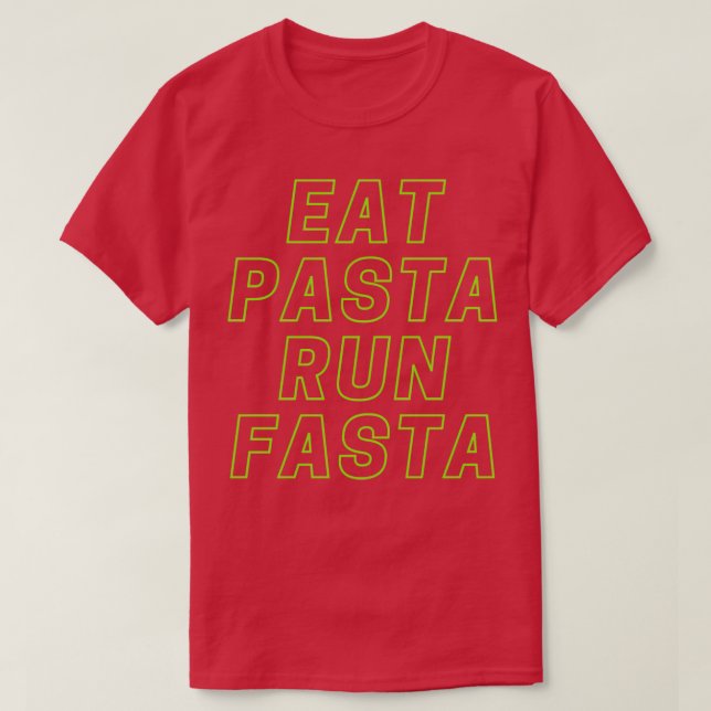 Essen Pasta Run Fasta Neon Green T-Shirt (Design vorne)