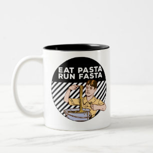 Essen Pasta Run Fasta Zweifarbige Tasse