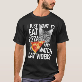 Essen Pizza Cat Videos Funny Food Grafik T S T-Shirt