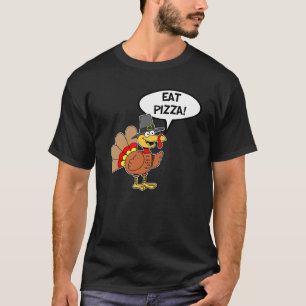 Essen Pizza Erntedank Türkei Pilgrim Cartoon T-Shirt