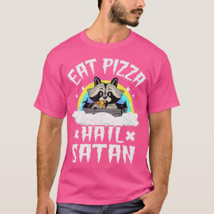 Essen Pizza Hail Satan Raccoon Punk Band Death Met T-Shirt