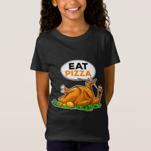 Essen Pizza lustig geröstete Truthahn Erntedank Mä T-Shirt