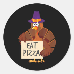 Essen Pizza Türkei Funny Happy Thanksgiving Holida Runder Aufkleber