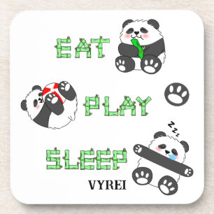 Essen Play schlafen Niedlich Baby Panda Komfortabl Getränkeuntersetzer