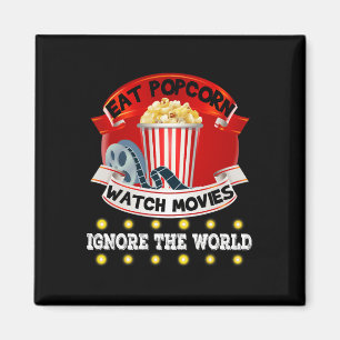 Essen Popcorn Spielfilme ignorieren die Welt Funny Magnet