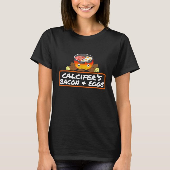 Essen Pub Bacon Ei Koch Köstliche Calcifers T-Shirt (Vorderseite)
