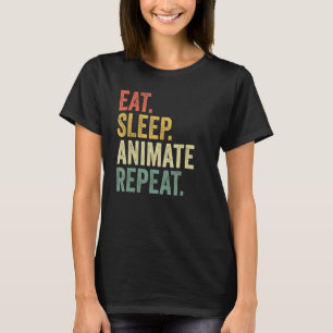 Essen Schlaf animieren Wiederholung Animation Anim T-Shirt