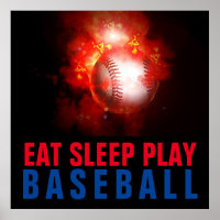 Essen Schlaf Baseball spielen