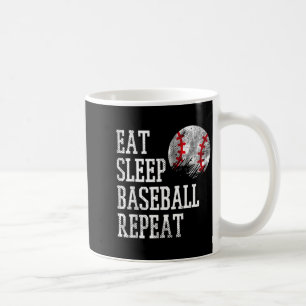 Essen Schlaf Baseball Wiederholen Coach Team Spiel Kaffeetasse
