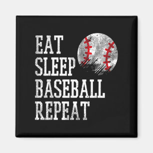 Essen Schlaf Baseball Wiederholen Coach Team Spiel Magnet