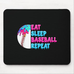 Essen Schlaf Baseball wiederholen lustige Jungen B Mousepad