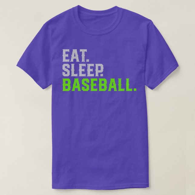 Essen Schlaf Baseball Wiederholung TShirt (Design vorne)
