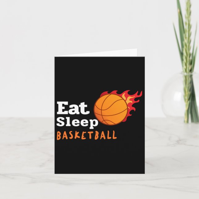 Essen Schlaf Basketball Karte (Vorderseite)