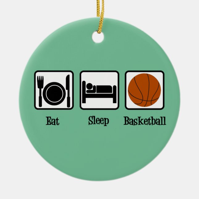 Essen Schlaf Basketball Keramik Ornament (Vorne)