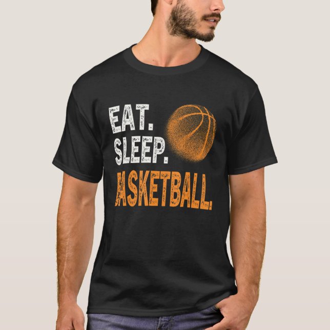 Essen Schlaf Basketball Männer Jugend Kind Basketb T-Shirt (Vorderseite)